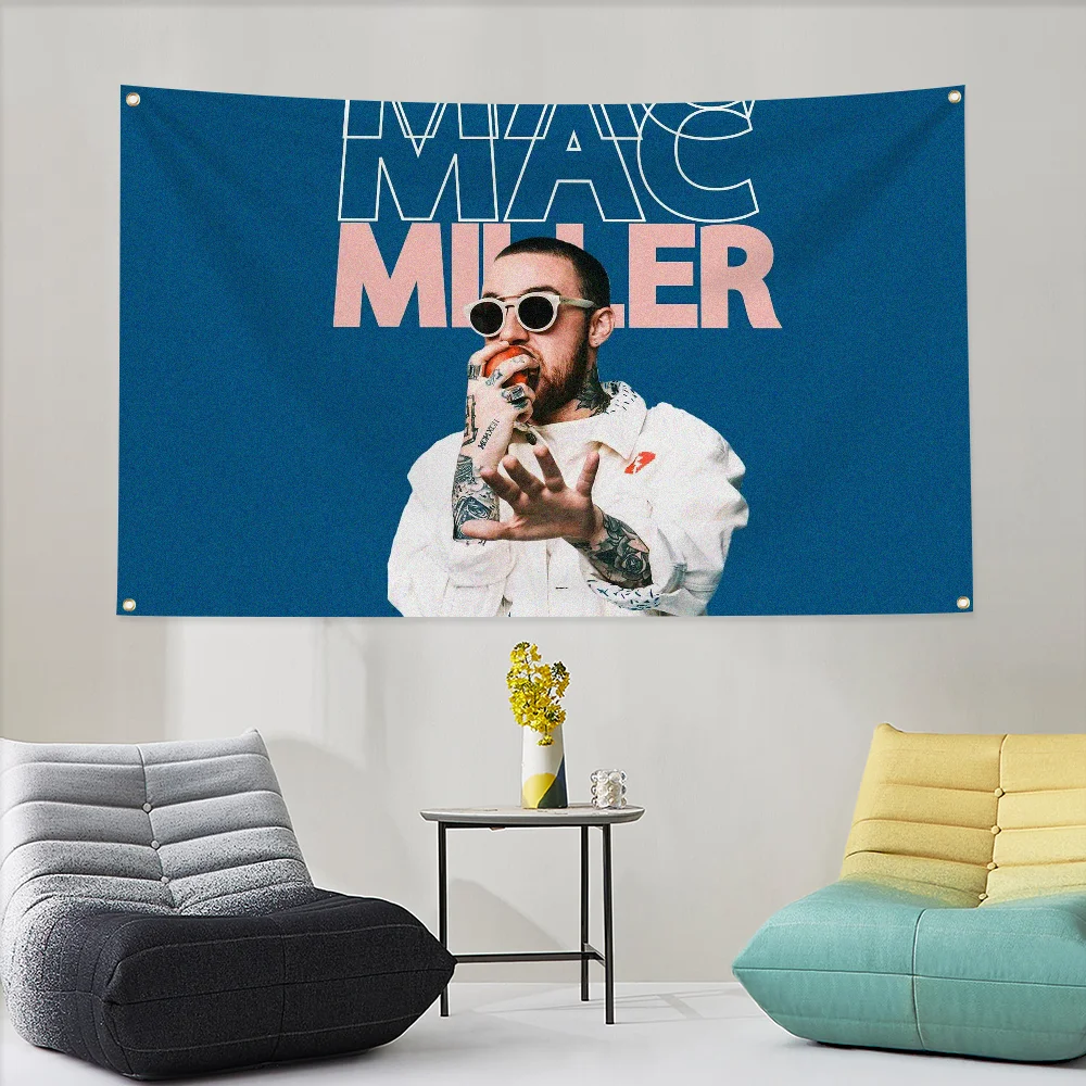 Granular Style Tapestry Mac Miller Hip Hop Flag to Hang Wall Hanging Fall Decor Wallart Flags for Bedrooms Home Decoration