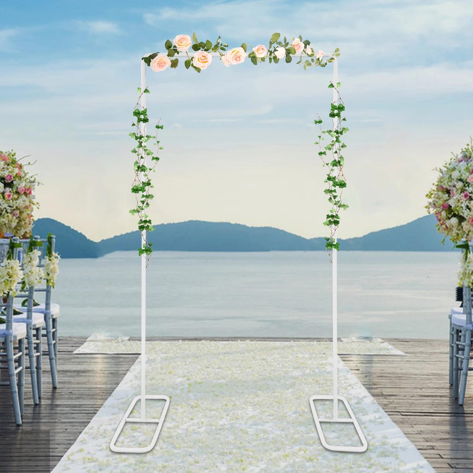 Artificial Wedding Arch Flowers Kit Wedding Arch Decor Flower Swag Arrangements for Wedding Reception Yard Garden Decoration