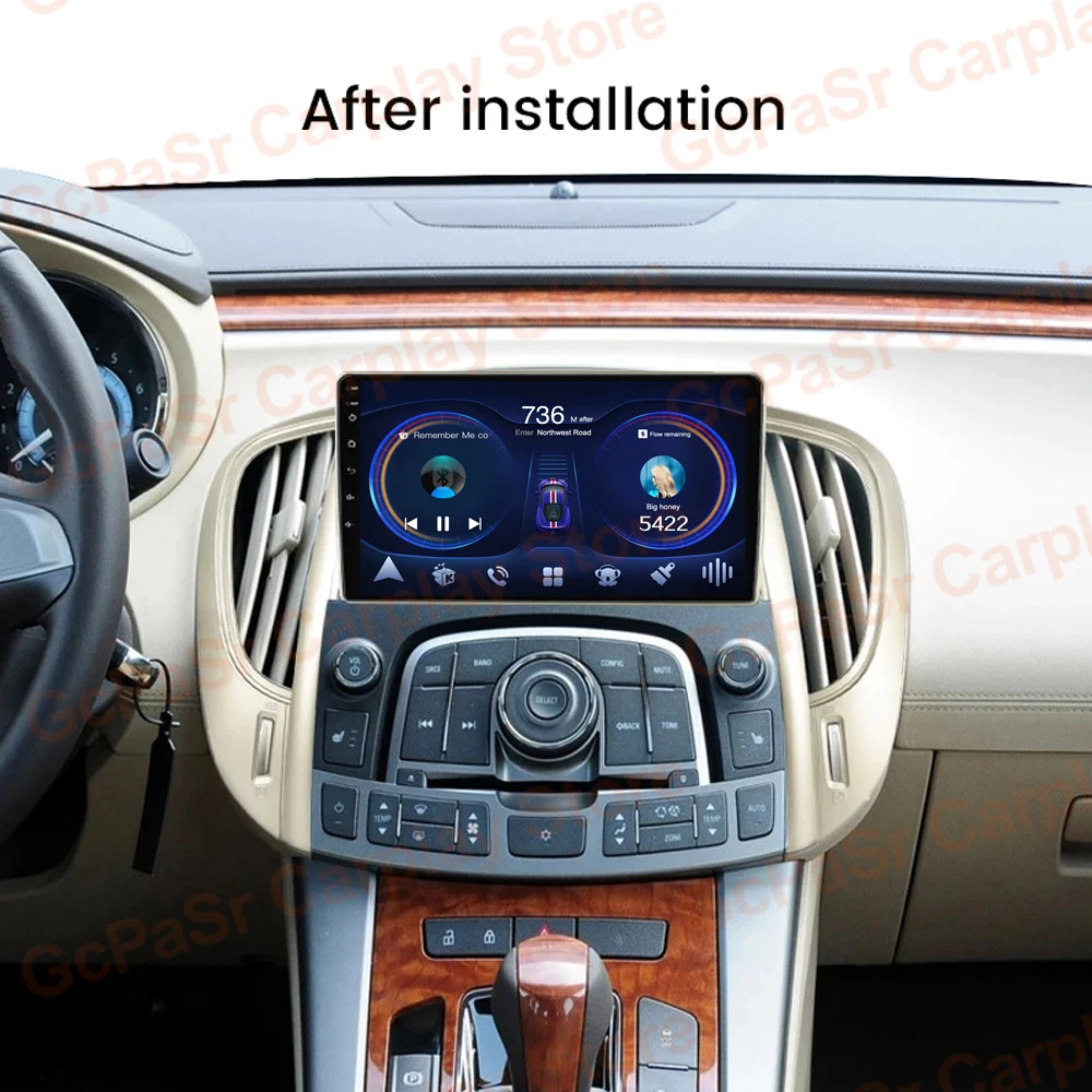 Wireless Android Auto For BUICK LACROSSE 2009-2013 Car Radio Multimedia Video Player Navigation 5G Wifi GPS Touch Screen Display