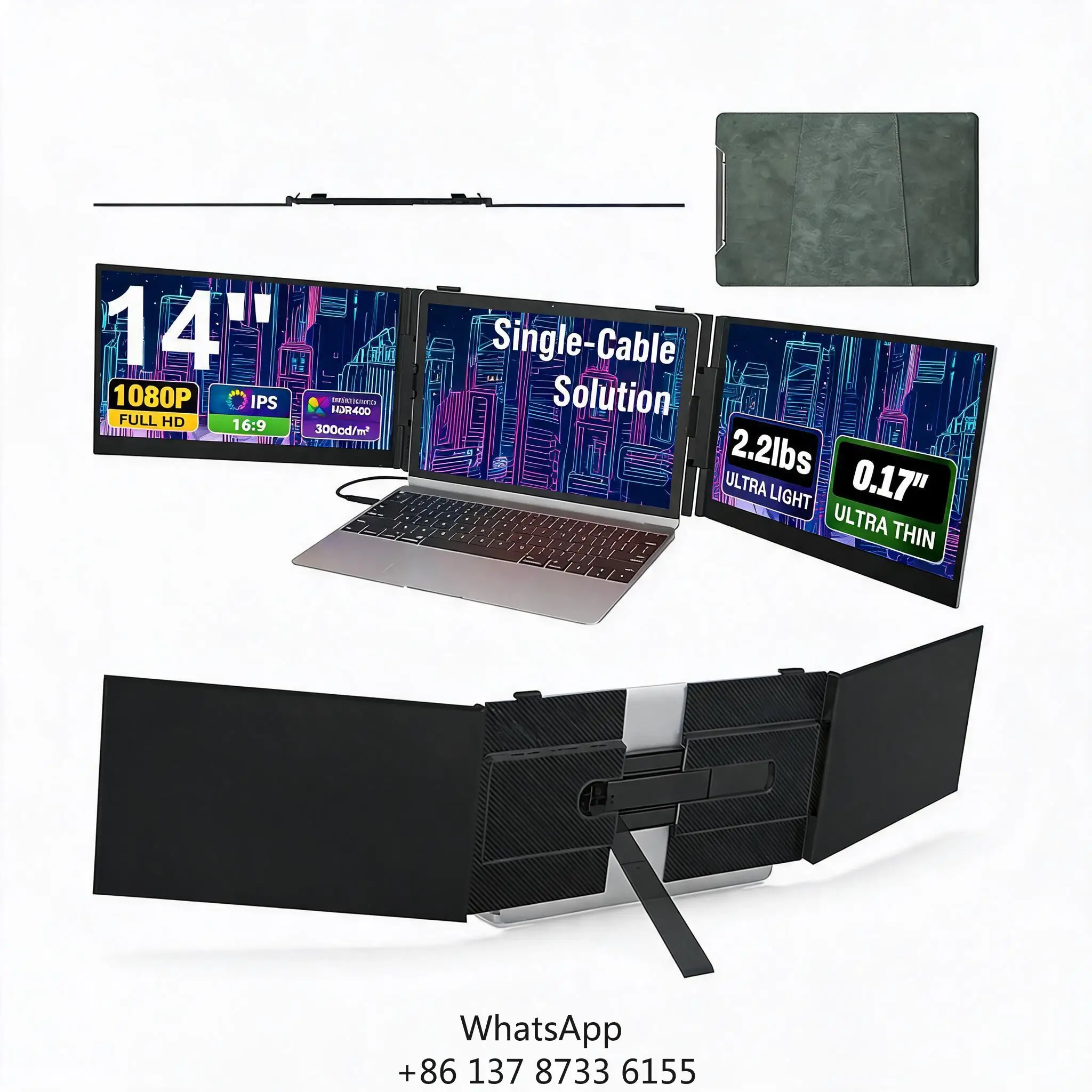 14-inch One Cable Connect Laptop Screen Screen LCD Display Portable Screen