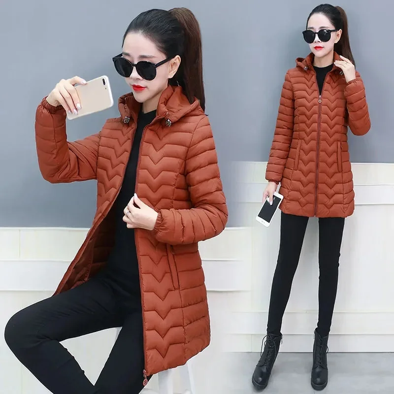 Women\'s Winter Jacket 2024 New Long Parkas Thick Warm Snow Coats Female Hooded Cotton Padded Parka Jacket for Woman Coat