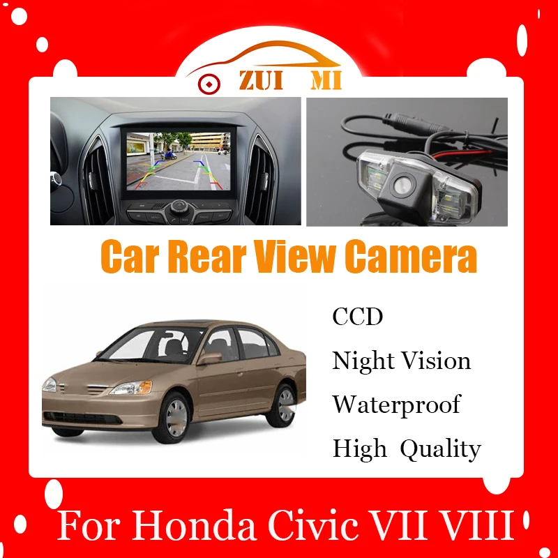 Car Reverse Rear View Camera For Honda Civic VII VIII 2001~2014 Waterproof CCD Full HD Night Vision Backup Parking Camera