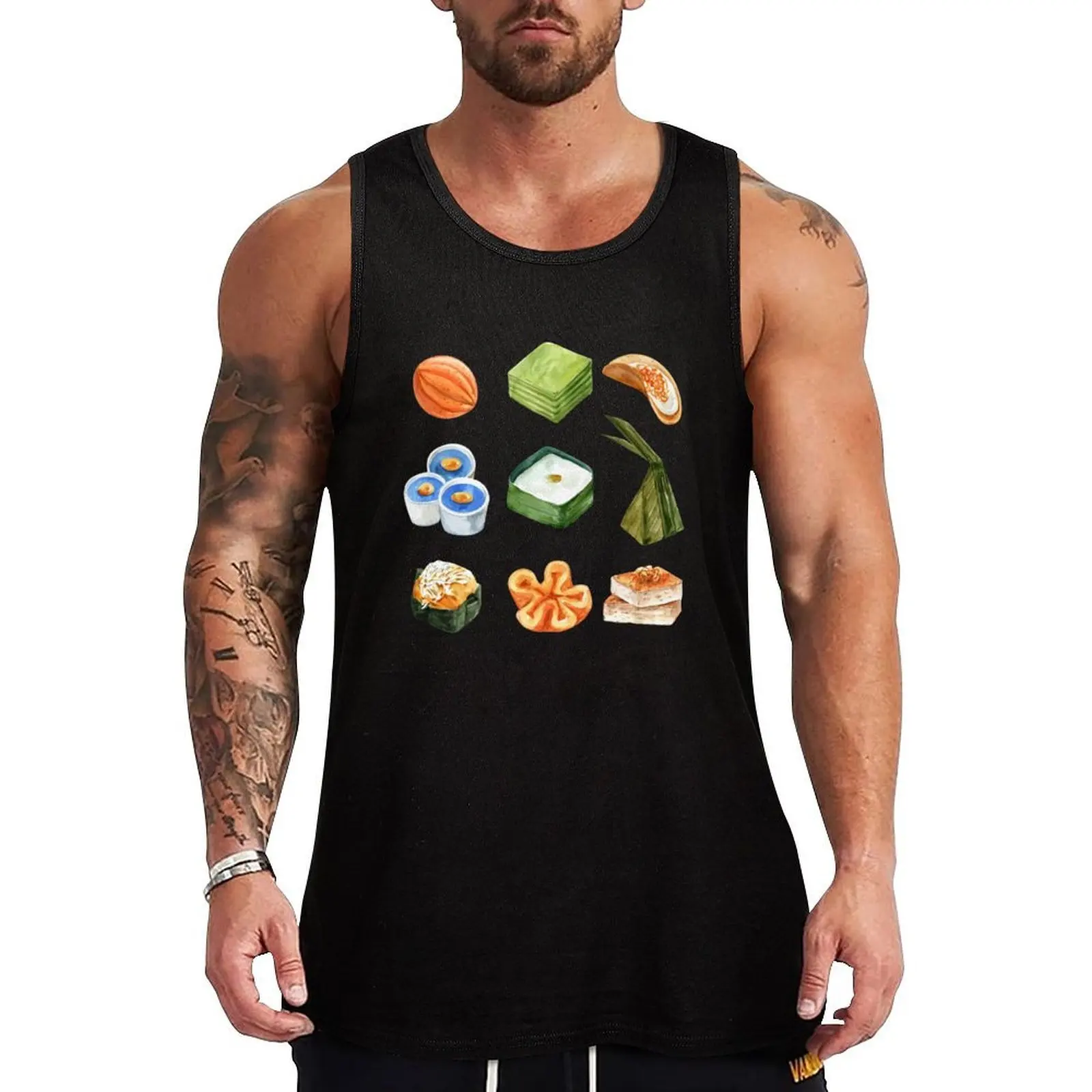 Набор азиатских Khanom Desserts Tank Top крутые вещи футболки мужские однотонные футболки