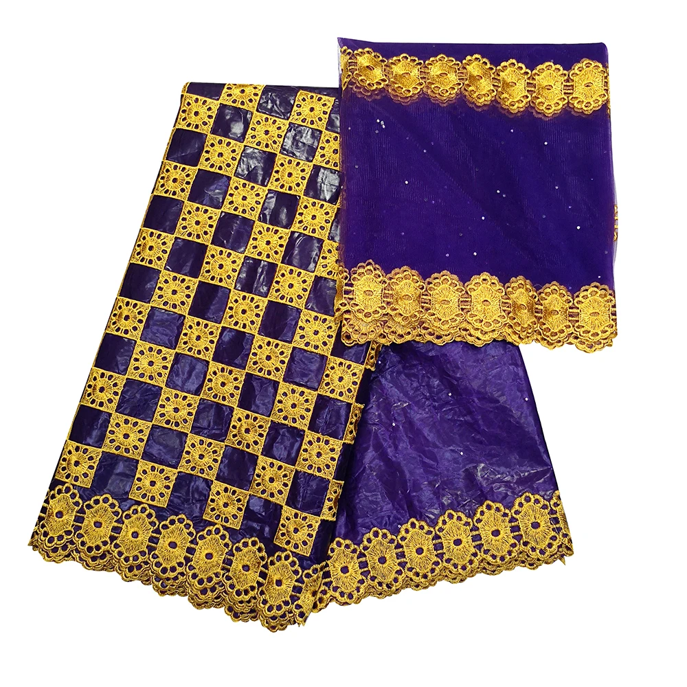 Bazin Riche Textiles 2024 Nouveau Tissus Africain Jacquard Bocade Fabrics Sukienka Materiał do szycia Haftowany tiulowy koronkowy nakrycie głowy