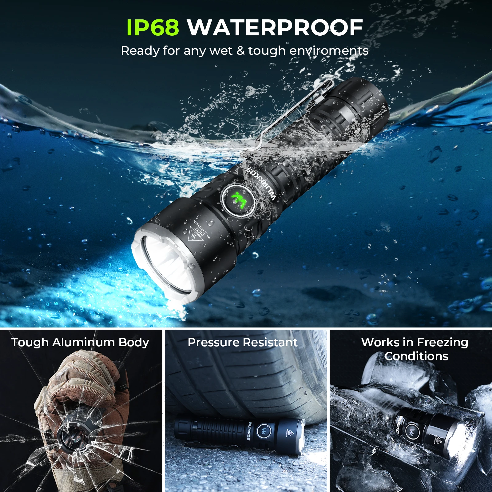 Wurkkos TS28 High-Performance Flashlight 3200 Lumens Torch Light Flashlights for Outdoor Adventures Search Inspection.