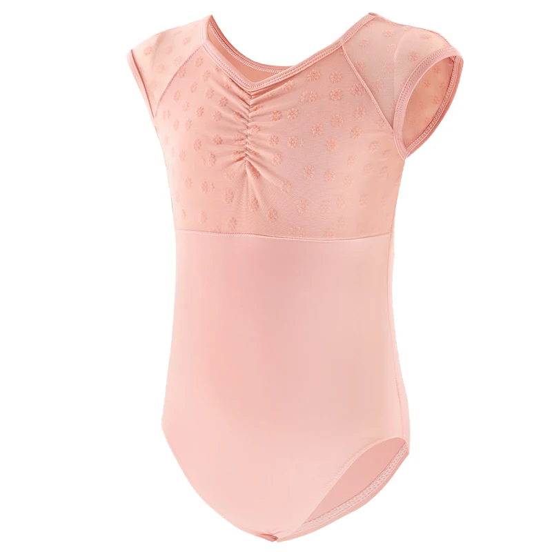 Ballet Maillots Meisjes Dans Turnpakje Met Massaal Ballet Dansen Bodysuit Maillots Nylon Splice Mouwloze Gymnastiek Turnpakje