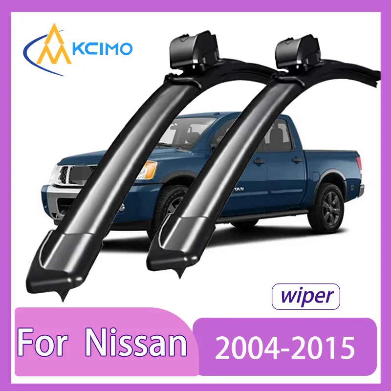 

For Nissan Titan A60 2004-2015 Front Windshield Wiper Blades 2pcs Slient Rain Windscreen Window Accessories