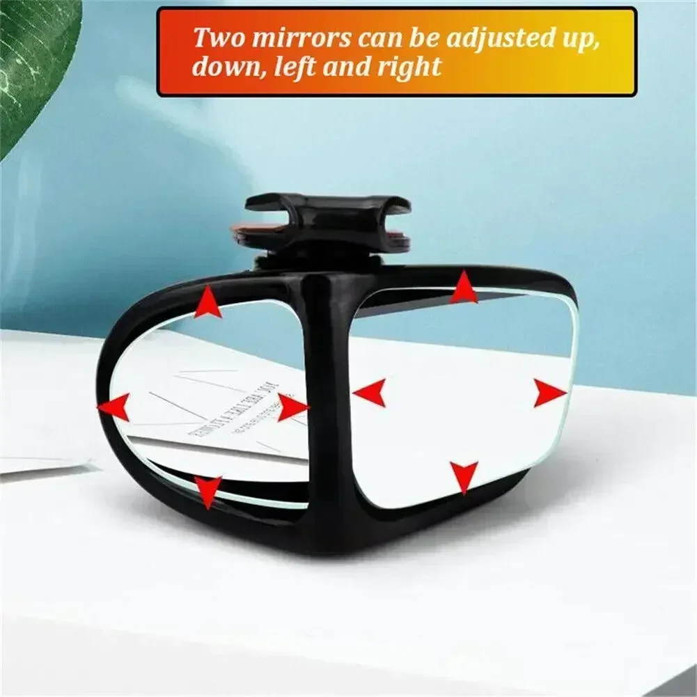 Car Rearview Mirror Blind Spot Mirror Front and Rear Wheels 360° Adjustable Wideangle Blind Spot Reflective Reversing