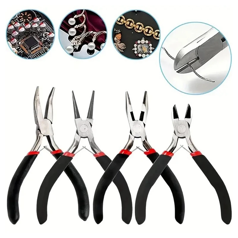 5 Pack Jewelry Pliers Set, Jewelry Making Tools With Needle Nose Pliers/Round Nose Pliers/Chain Nose Pliers,Black