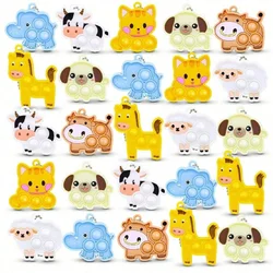 7Pcs Animal Sheep Cat Dogs Pop  Toys Push Bubble Poppers Sensory Stress Relief Toy Squeeze Toy Party Favors