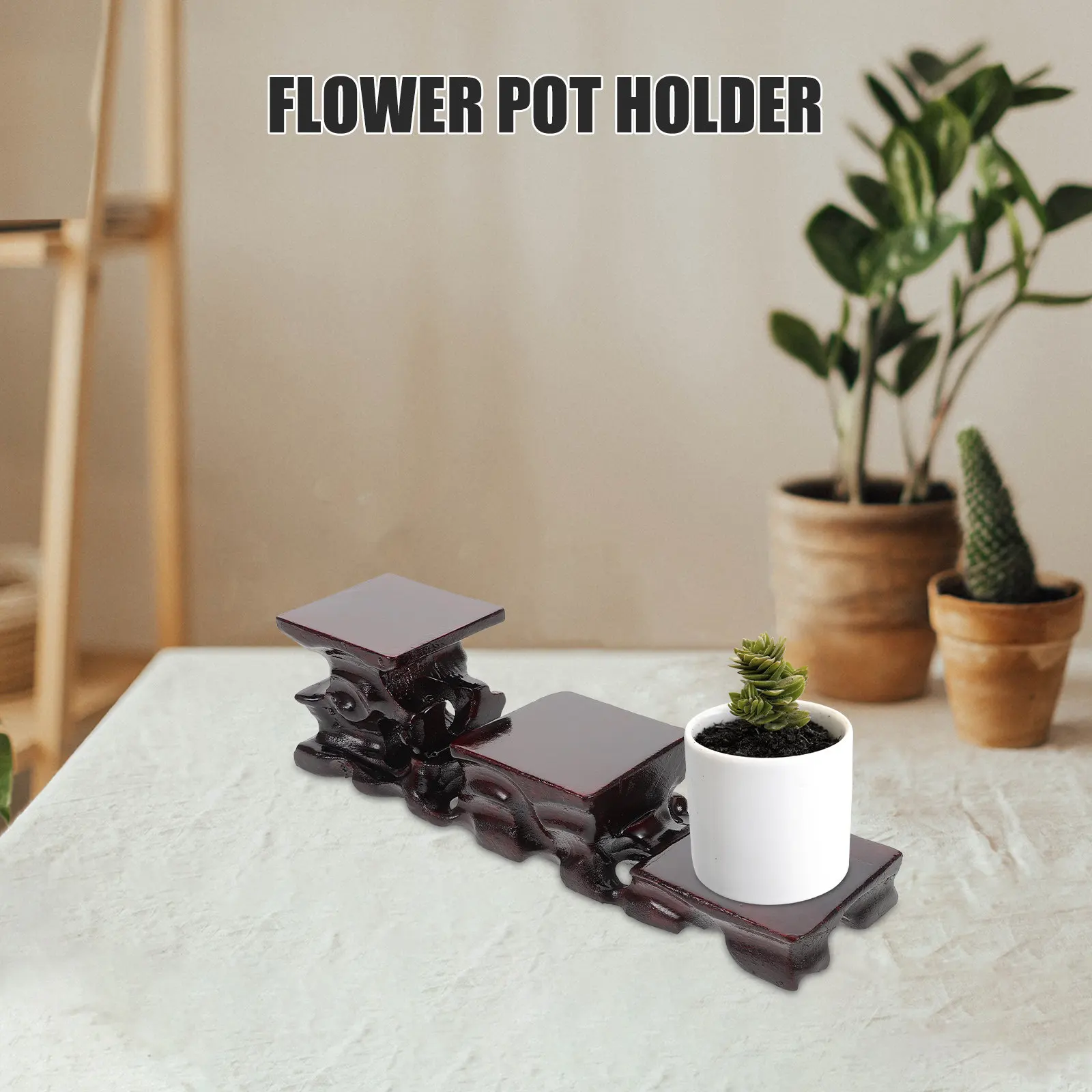 Exquisite Handcrafted Solid Wood Teapot Stand for Zisha Red Clay Teapots Bonsai Vase Display Pedestal Home Decor Chinese