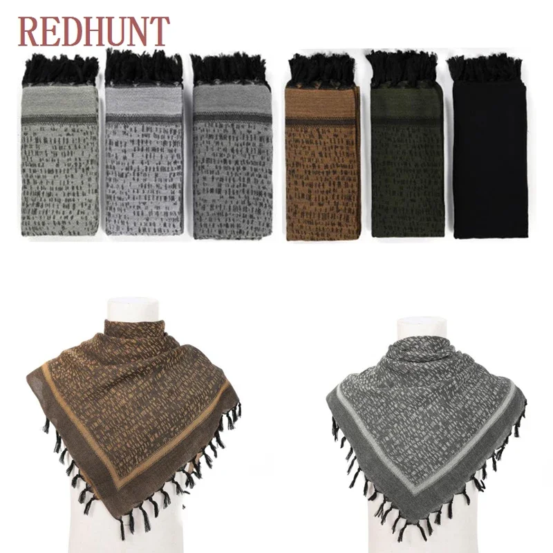 Tactical Arab Keffiyeh Shemagh Scarf Outdoor Windproof Warmer Cover Hunting Hiking Scarves With Tassel for Men Women