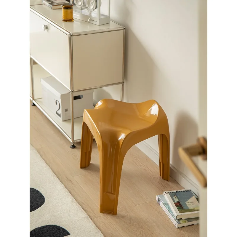 Nordic retro stools, modern, minimalist and creative low stools, internet red ins, living room plastic folding stools