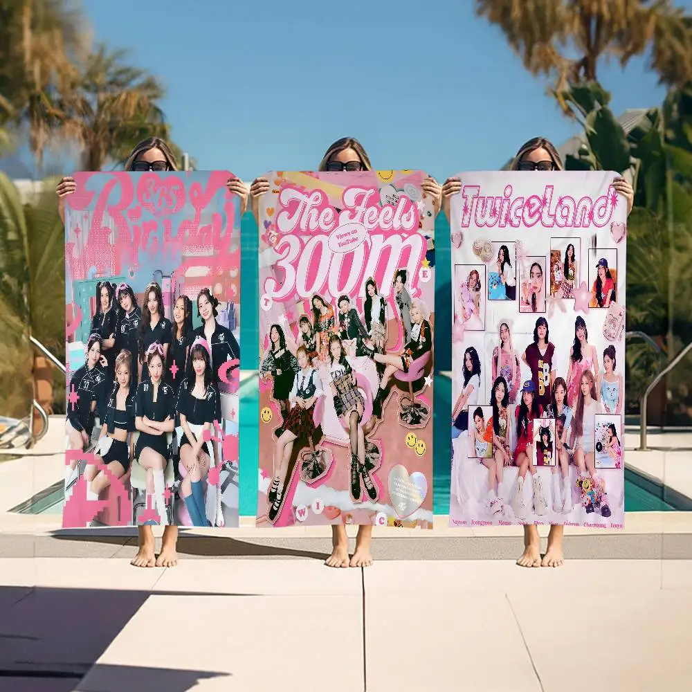 Music Kpop Band T-Twice Microfiber Blanket Quick Drying Beach Towels Oversized Printing Super Absorbent Pool Towel Blanket