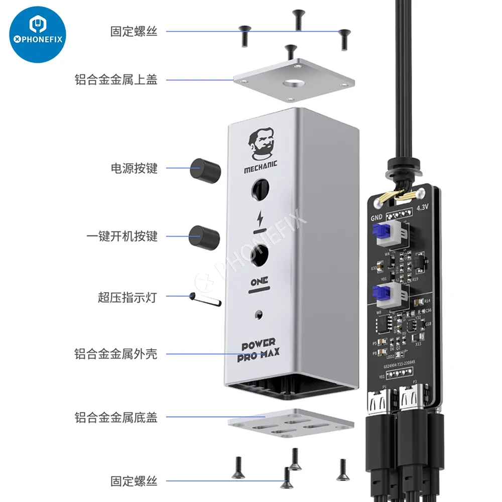 Imagem -03 - Mechanic Power Pro Max Power Supply Test Tool Fpc Flex Cabo de Alimentação de um Botão Iniciar Linha de Inicialização para Iphone X15 pm 15 Pcs