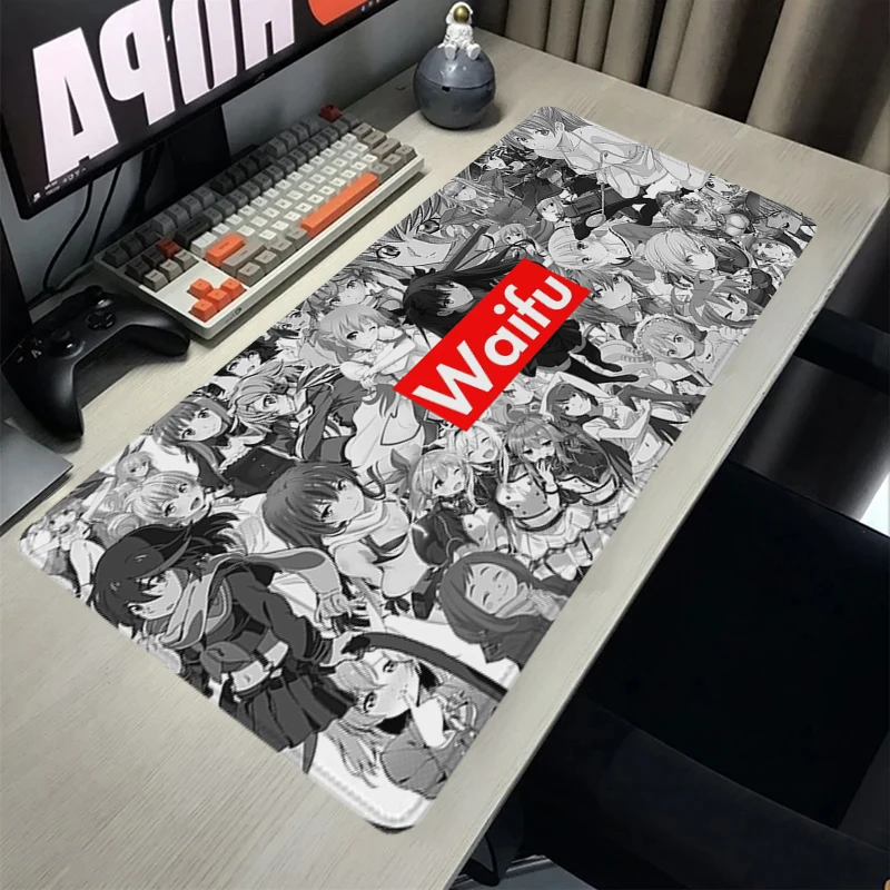 Mouse Pad Anime Office Computer Desk Mat Hentai Mouse Mats Gamer Keyboard Mat Stitched Edge Mousepad Cabinet Pc Gaming Accessoy