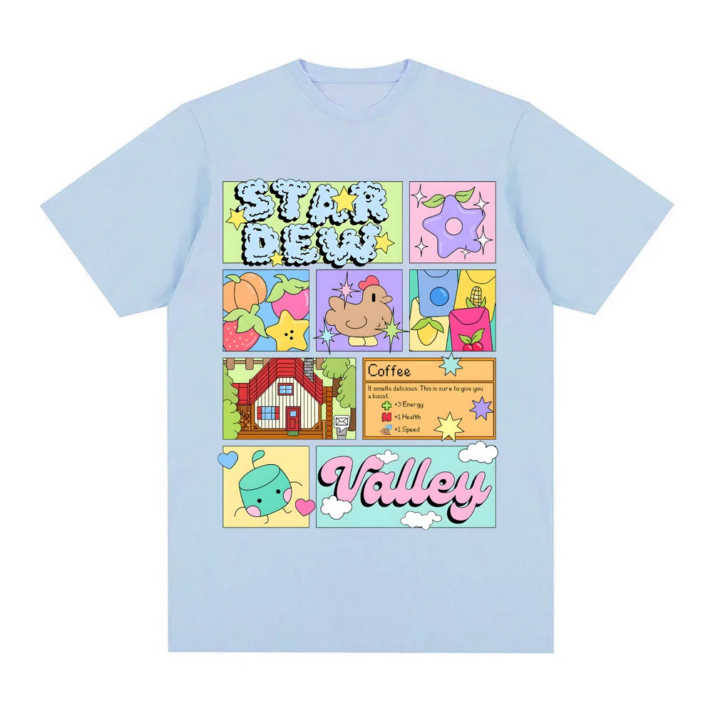 

Stardew Valley TEE 2025 New Style GAME Print High Quality Tee-shirt Comic 100%Cotton Comfortable Round Neck Short Sleeve