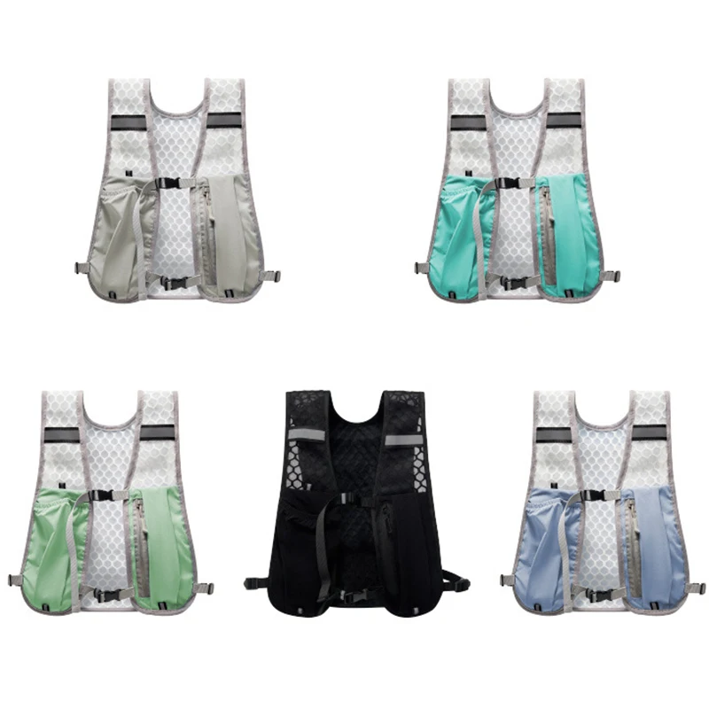 

Running Vest With Multiple Pocket Lightweight Reflective Hydration Backpack Breathable Material Vest For Climbing Hiking Camping