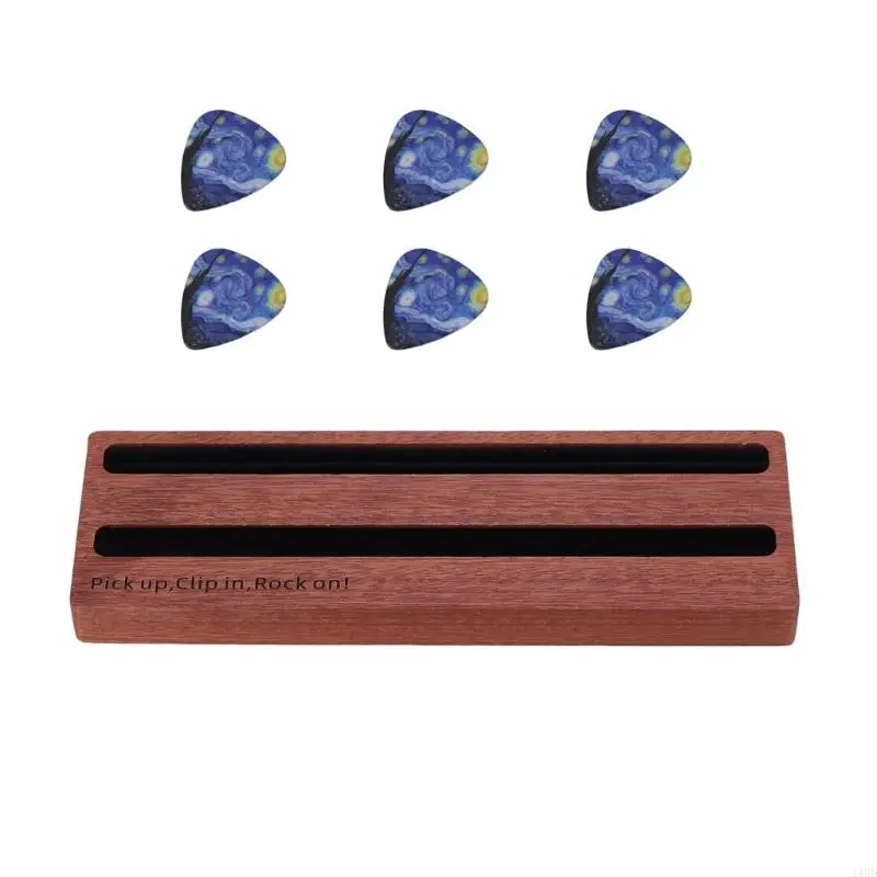 Compacts Guitar Pick Box With Unique Opening Portable Wooden Pick Storage Case For Easy Access 24BD