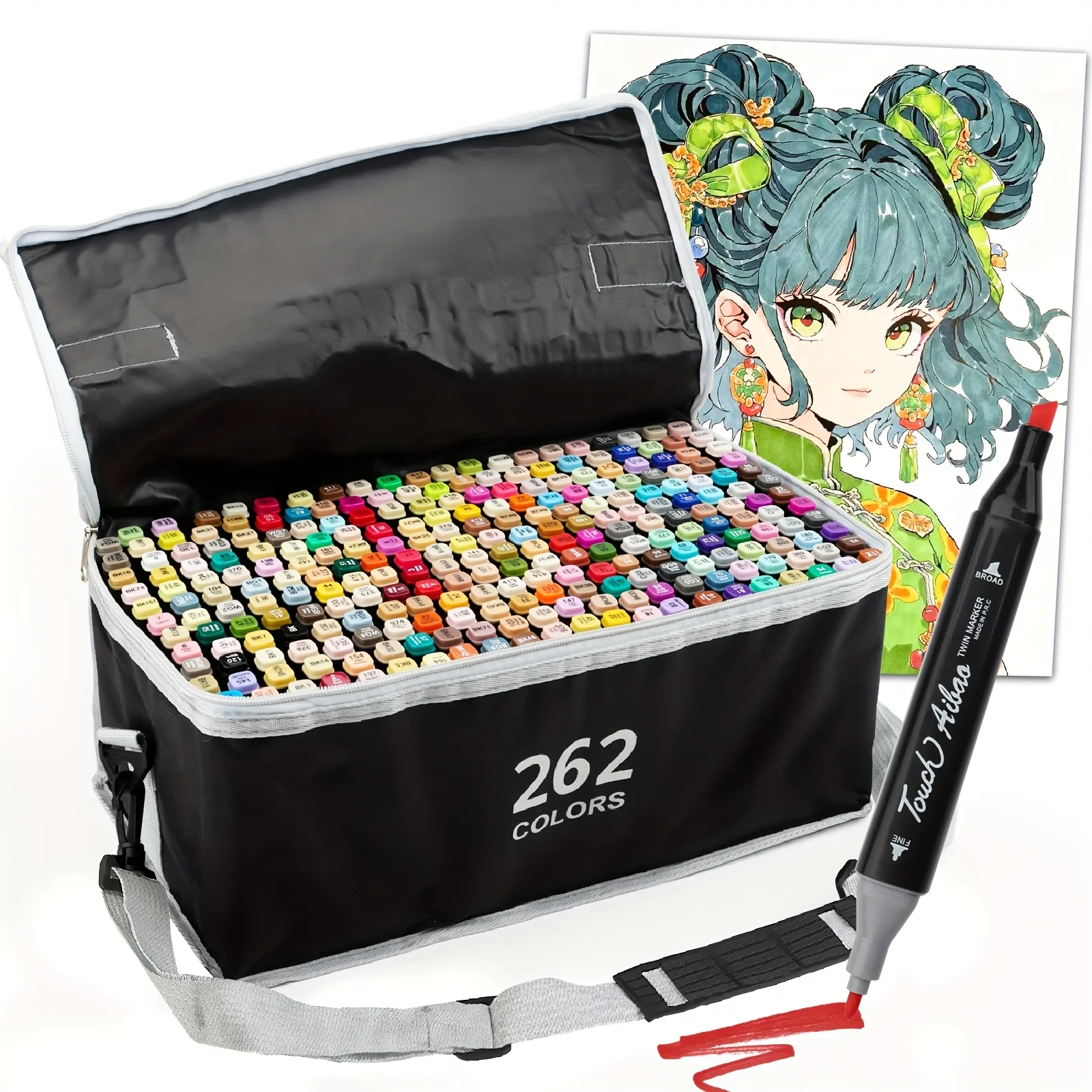 

120/168/204/262 цветной набор маркеров с двумя наконечниками, быстросохнущие маркеры для рисования, профессиональные ручки для рисования, товары для рукоделия