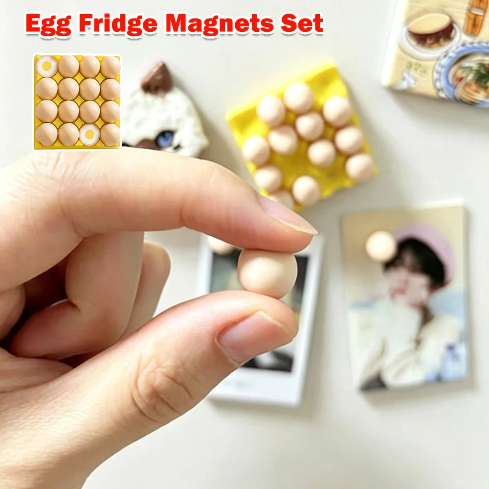 3D Egg Fridge Magnets Set, Detachable Tray Holds Photos & Notes, Creative Kitchen Decor, Unique Housewarming Gift