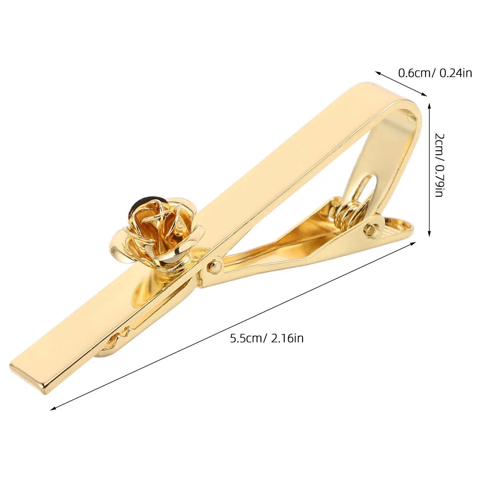Rose Golden Floral Mens Dress Tie Clip Metal Collar Bar Necktie Clasp Wedding Business Formal Tie Clips for Men