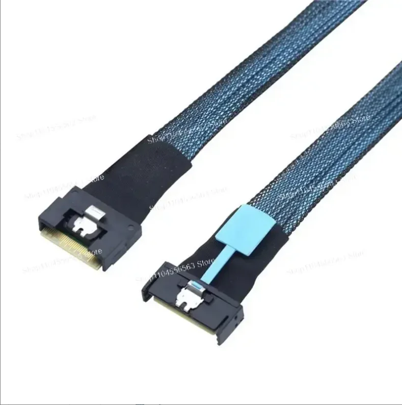 PCIE MCIO 5.0 8I to Slimline SAS 4.0 SFF-8654 8I 74Pin Reversed Insertion Extension Cable, 0.5M