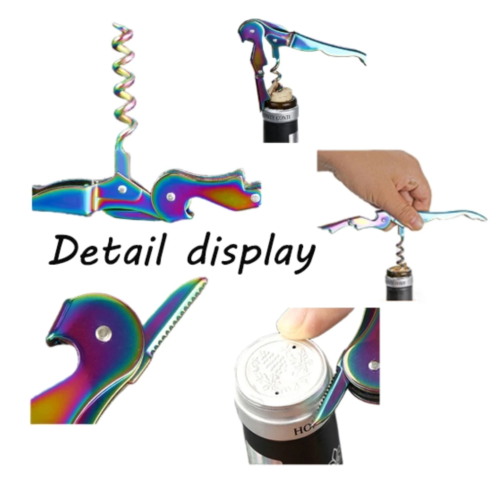 Personalized Multifunction Wine Screw Corkscrew Opener Custom Kitchen Tool Stainless Steel Champagne Grape Beer Bottle Opener 3