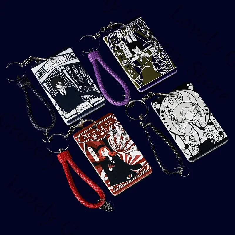 

Аниме Bungo Stray Dogs Nakajima Atsushi Dazai Osamu Nakahara Chuya Косплей Мультфильм Карточная книга Брелок для ключей Карты Переплет Брелок Подарок