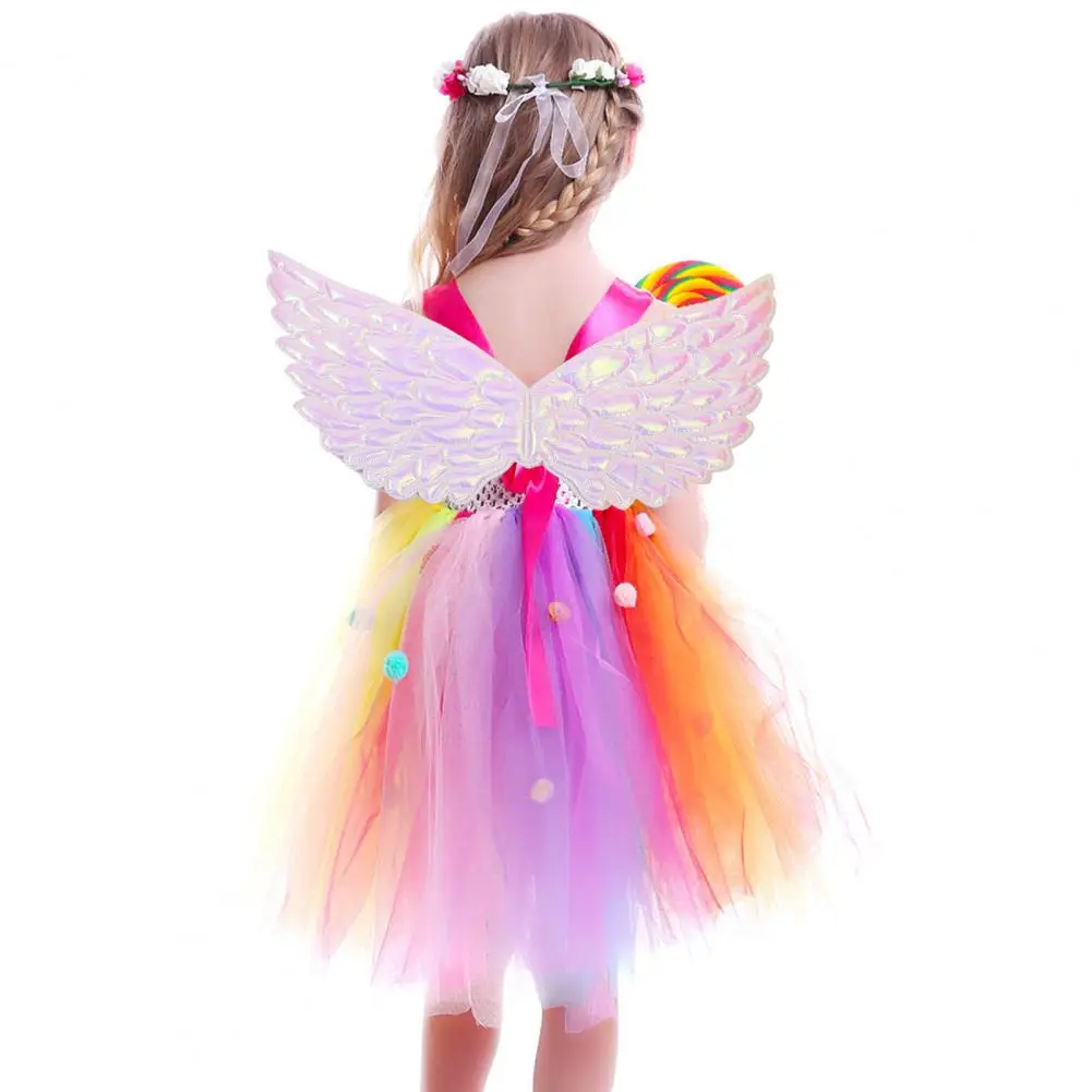 Wydajność dzieci Skrzydła anioła Kolorowe skrzydła anioła na występy dziecięce Lekki rekwizyt w stylu księżniczki na występy sceniczne