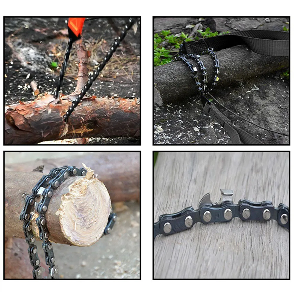 24 Inch Pocket Chain Rope Saw Portable Hand Saw With Sharp Teeth Blades for Survival Gear Camping Hunting Tree Cutting 6