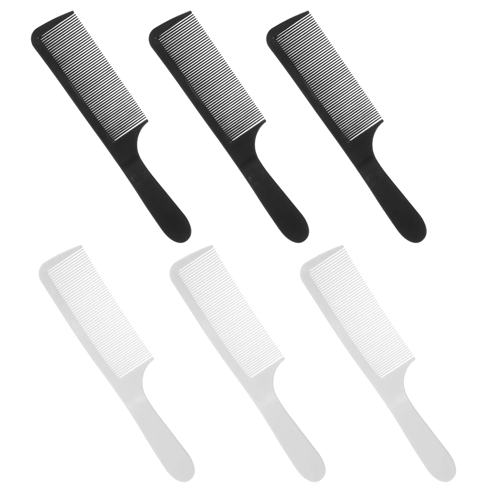 

6Pcs Barber Comb Curved Dual Color Black White Professional Haircut Comb for Men Styling Tools Flat Top Haircut Blending