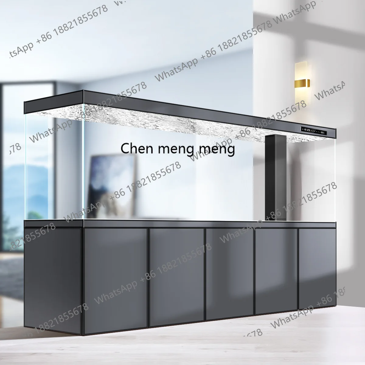 

Fish tank Arowana tank screen against the wall Aluminum alloy aquarium bottom filter No water change Self-circulation