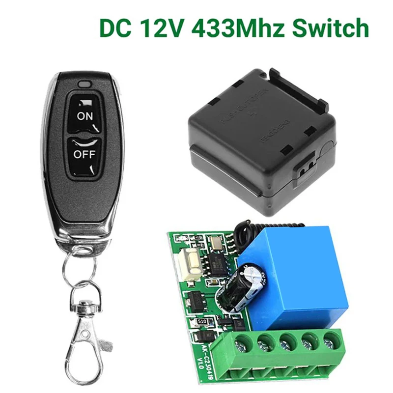 DC 12V 433Mhz RF 10A Wireless Switch Receiver Module Remote Control For Home Office School Travel Supplies Accessories Holder