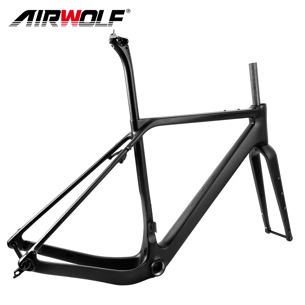 700*50C Gravel Bicycle Frame Cyclocross Carbon Frame Disc Brake Carbon Road Bike Frame Fork Seatpost T47 Thread