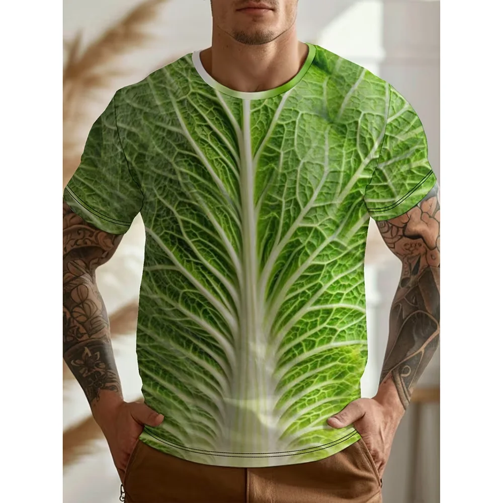 

3D Print Funny Novel Pattern T-shirt Men's Clothes Personality Streetwear Round Neck T Shirts Cute Colorful Food Party Gift 2026