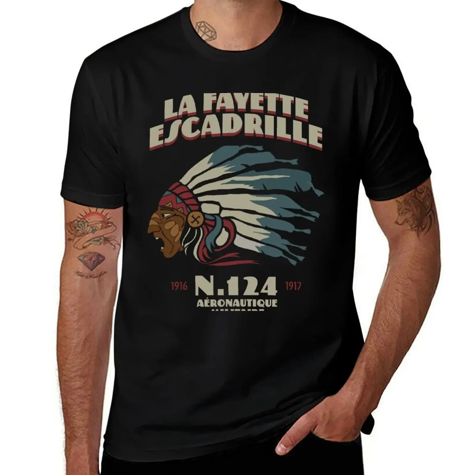 

La Fayette Escadrille T-Shirt customs design your own funny costumes kawaii clothes boys animal print shirts men graphic
