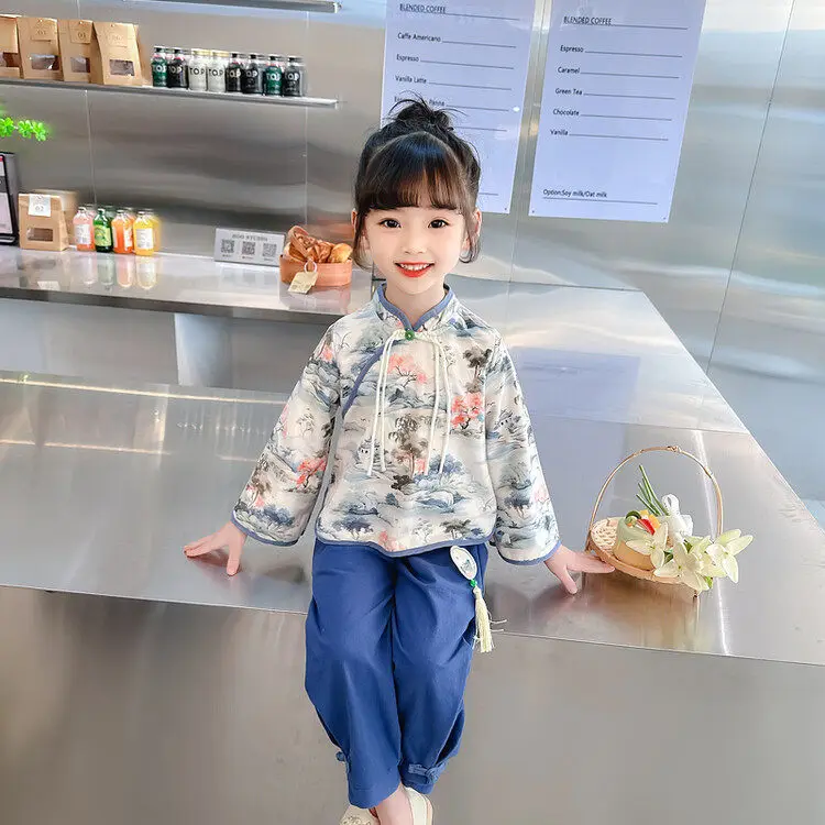 Chinese Hanfu Children Clothing Cosplay Performance Costume Kids Clothes Ethnic Style Children's Sets Girl Suit Two Piece Boy image 3