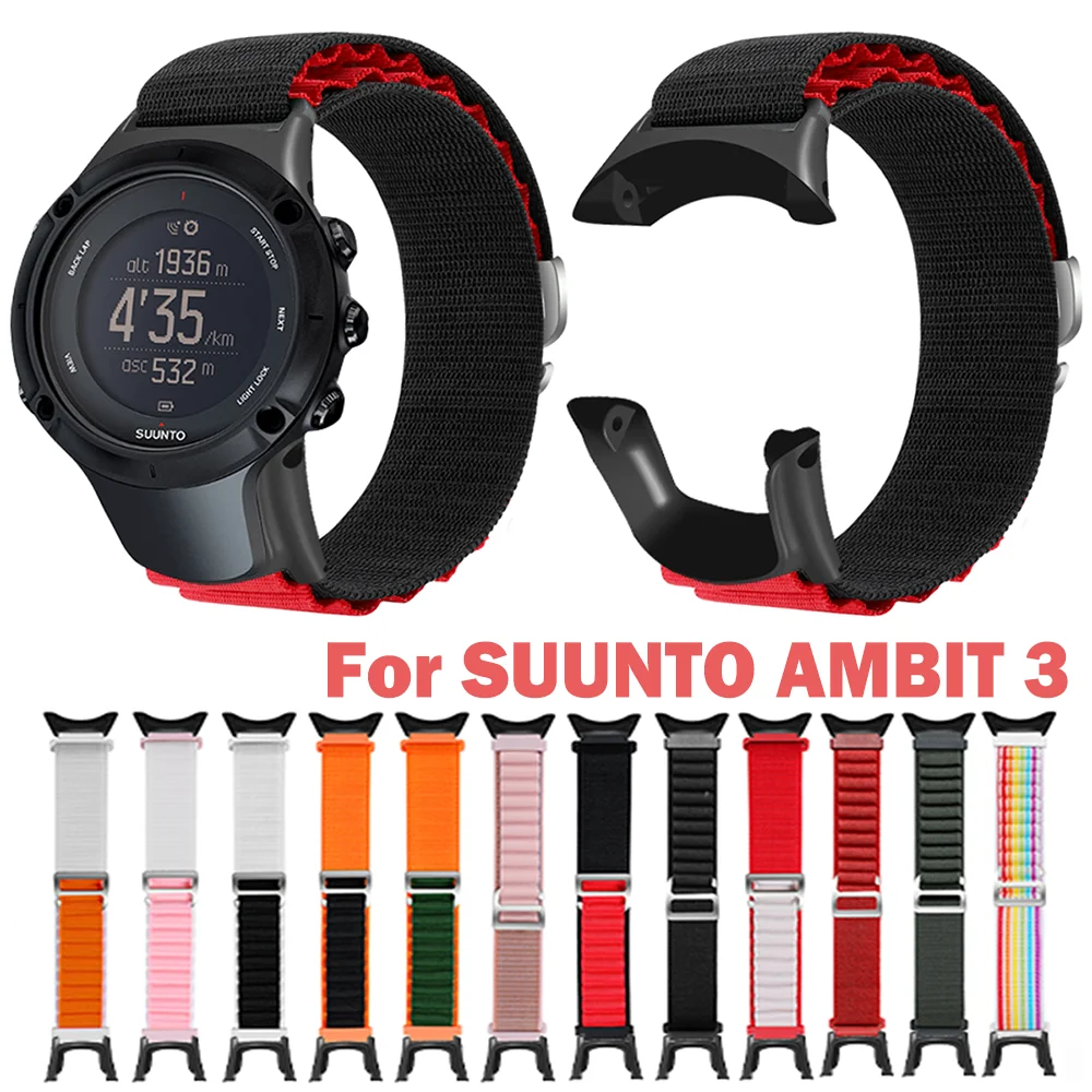 Nylon For Suunto AMBIT 3 Smart Watch Strap Replacement Release Quick Fit Wrist Silver Elasticity Buckle Band Watchband