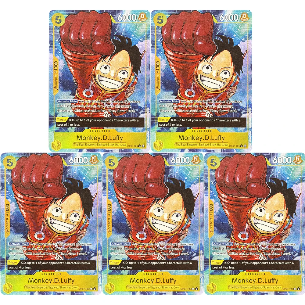 5PCS One piece Haracter Game Foil Texture Card OP07 500 Years in the Future Urouge Jewelry Bonney Boa Hancock Portgas.D.Ace OPCG