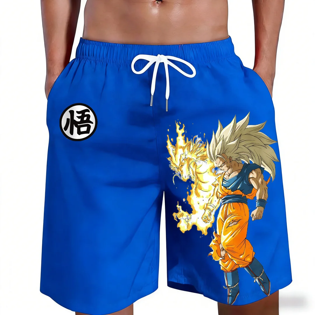 Pantalones Cortos a Juego para Hombre y Niño con Estampado de Kanji de Goku Saiyan 3 de Dragon Ball Anime 2026 - Conjuntos Familiares Casuales