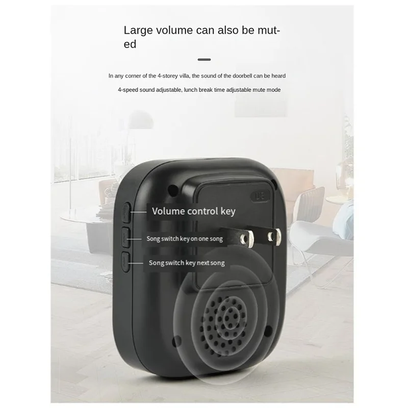 ABGN Bel Pintu Nirkabel Tahan Air Bel Pintu Pintar IP68 Bel Pintu Rumah Cerdas 38 Lagu Kontrol Volume 4 Tingkat
