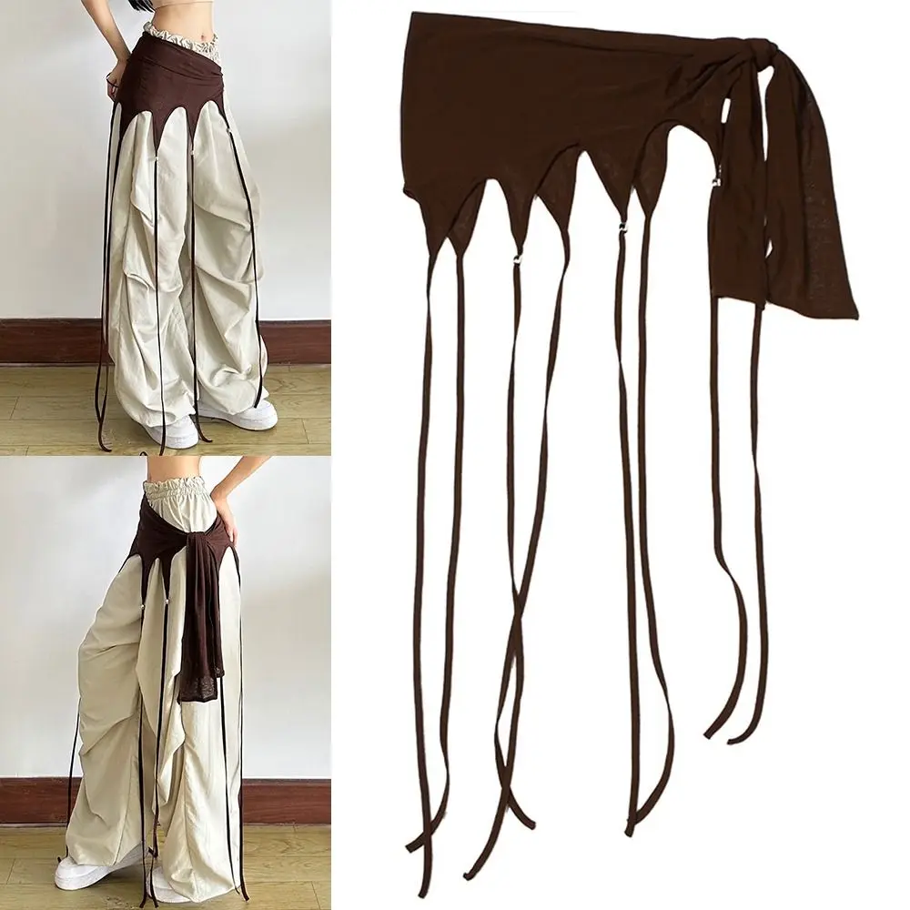 

Jeans Pants Decor Long Tassel Jazz Dance Scarf Streetwear Irregular Y2K Belt Harajuku High Waist Waistband