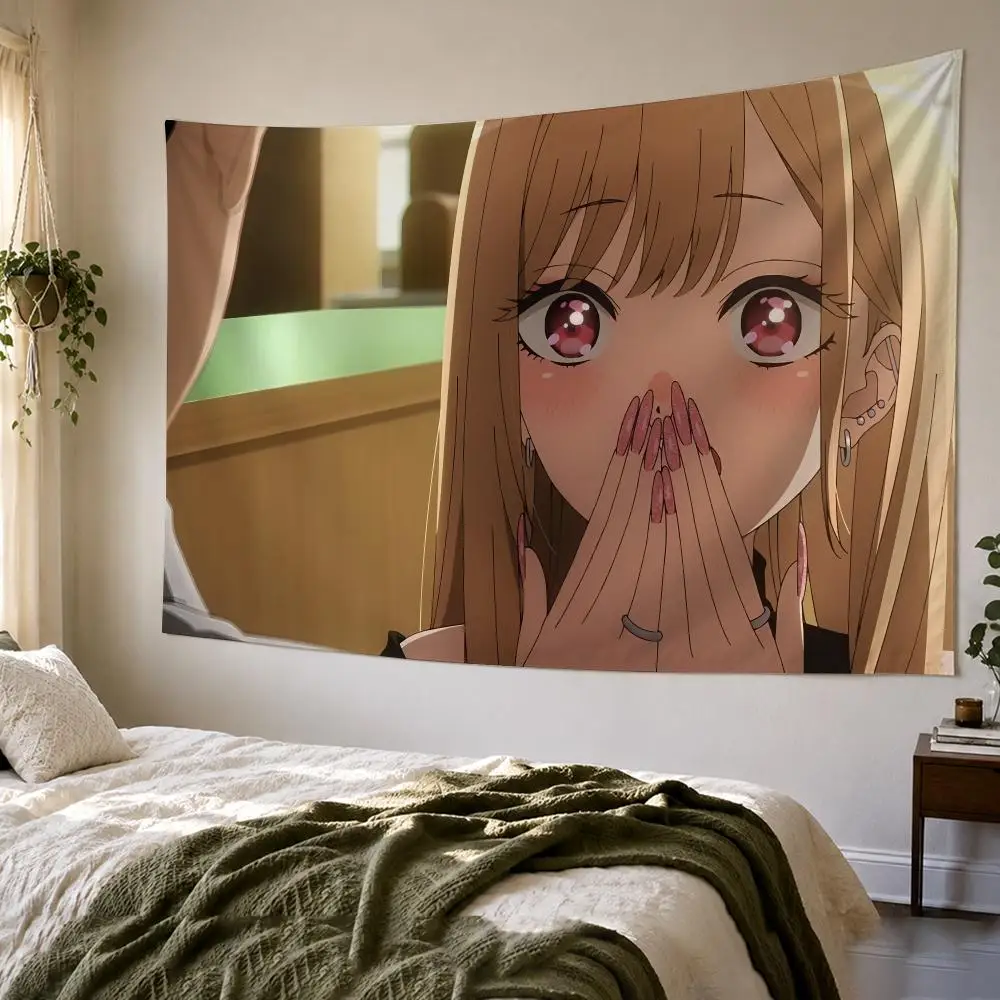 My D-Dress Up Darling Tapestry Custom Living Bedroom Party Dormitory Interior Wall Bohemian Decoration Attached Clip