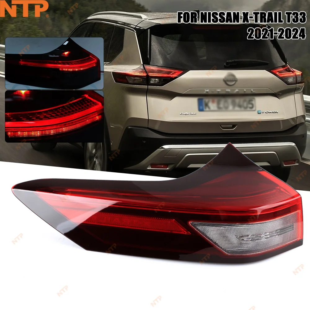 Left+Right Tail Light For Nissan X-Trail 2021-2024 Rear Taillight Warning Light Reversing Light Waterproof Car Accessories