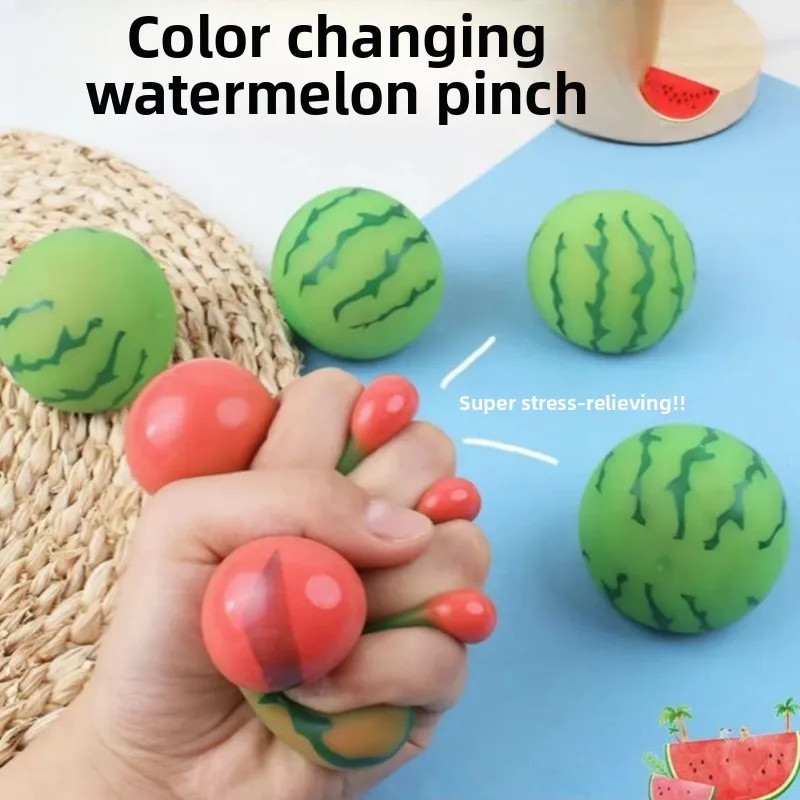 Summer Limited Color Watermelon Pinch Music Vent Decompression Artifact Slow Rebound Decompression Pinch Toy Can Change Color