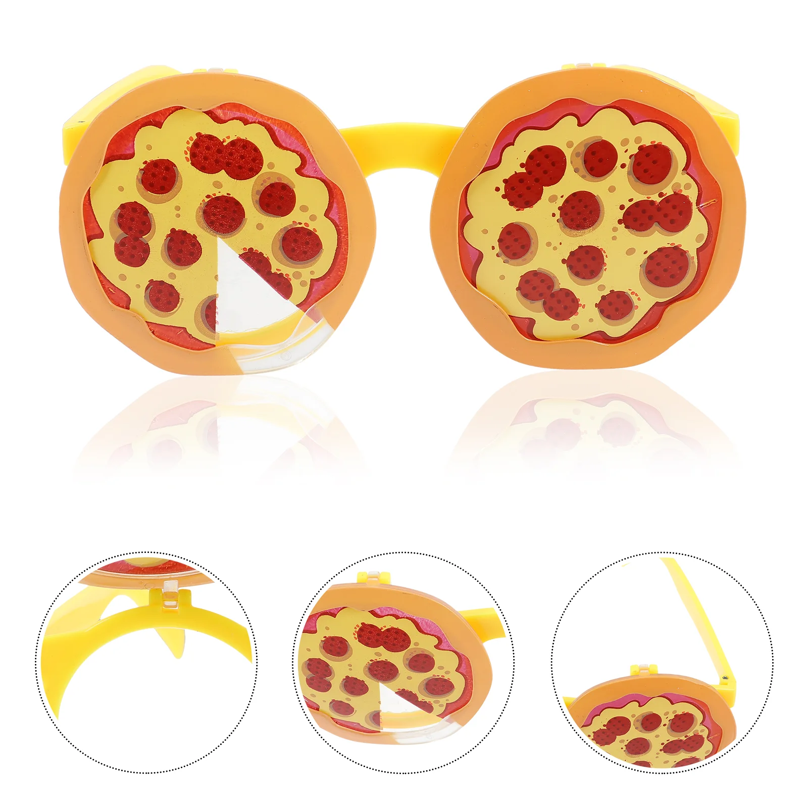 

Kaleidoscope Pizza Glasses Silly Sunglasses Abs Neon Green Valentine's Day Eyeglass Prop