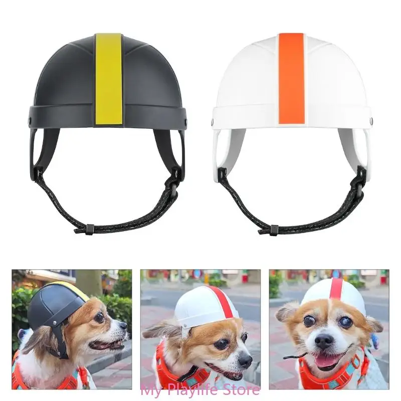 

Шлем для собаки с ушным отверстием для мотоцикла собачий шлем Multi-sport Dog Outdoor Bike Кепка с емблемой щенка для собак и кошек