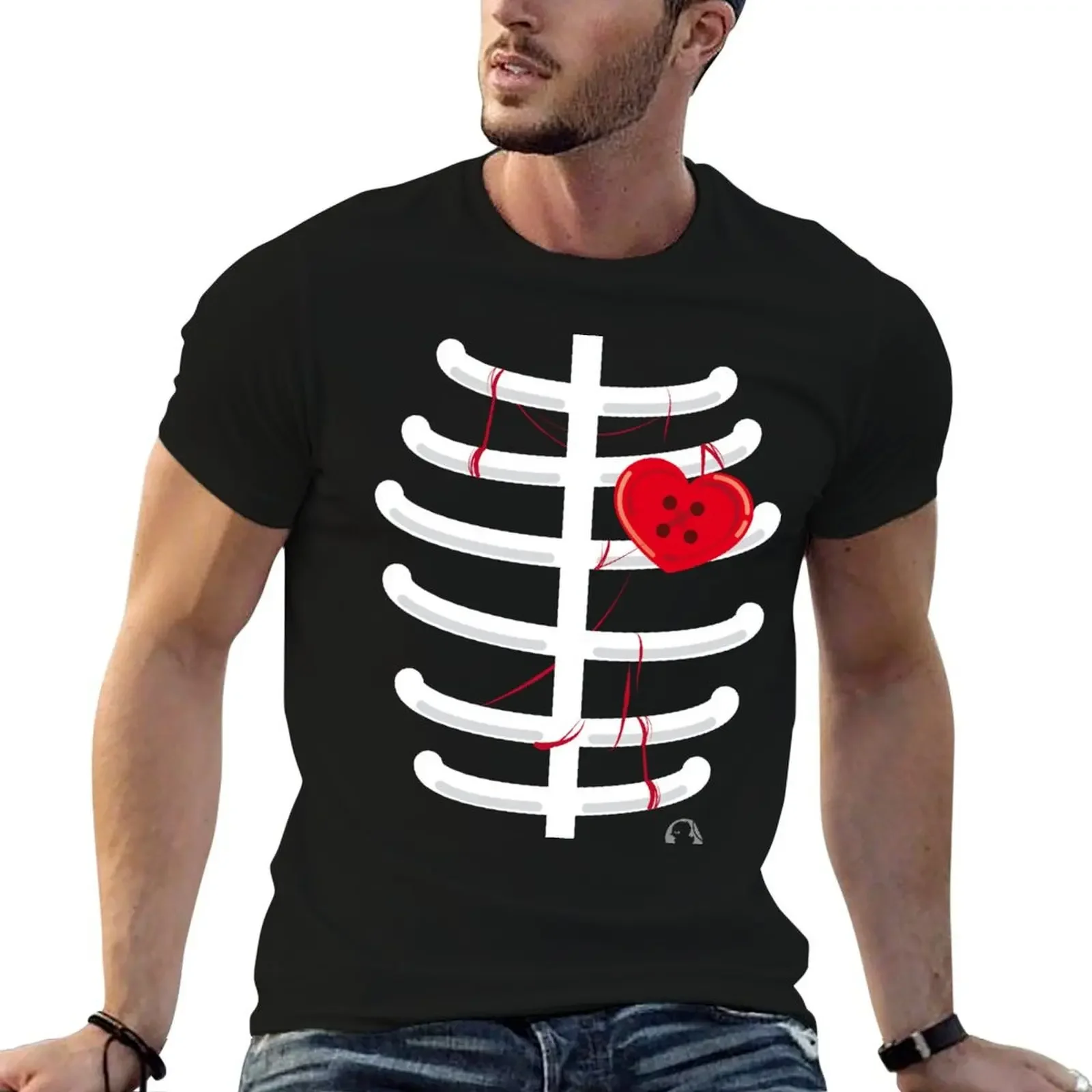 

heart.shaped.button T-Shirt tops summer top anime t shirts mens workout shirts