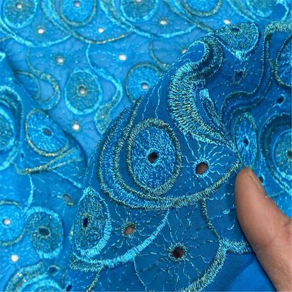 Amazing Pure Silk GGT Embroidery Fabric for Women Fashion Summer Dress Decoration